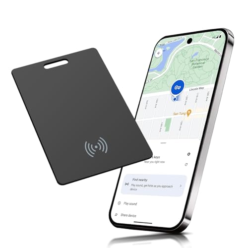 Wallet Tracker pour Android, carte de suivi intelligente rechargeable sans fil, carte de suivi de portefeuille fine compatible avec l'application Google Find My Device...