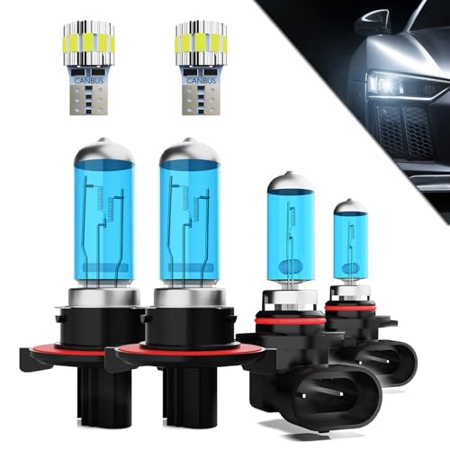 Image of Headlights+ License Plate Lights Fit For Dodge Ram (2-Headlamps) 2009-2012 Light Bulbs,9008 /H13 High /Low Beams+ 9145 /9140 Fog Lights+ License Plate Lights Combo,Plug And Play,Pack of 6