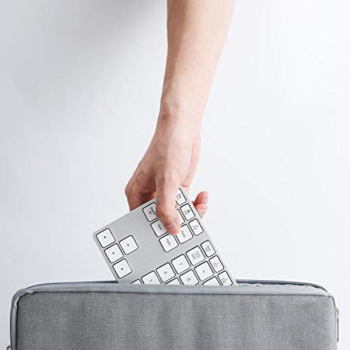 Mac Os Bluetooth Numeric Keypad, 35 - Keys Aluminum Wireless Numeric Keypad Dual System Rechargeable Ultra-Silent External Numeric Pad for Surface Pro/MacBook/MacBook Pro/Air and Windows Laptop-White