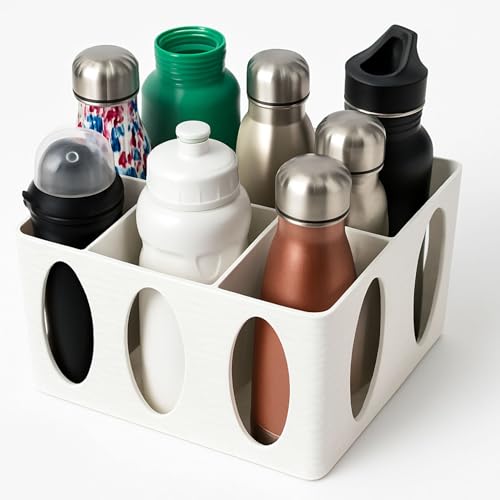 Water Bottle Organiser – Stackable Storage Rack for Reusable Bottles, Shakers & Travel Mugs | Space-Saving Kitchen or Cabinet Organizer | Fits Standard & Sports Bottles Water Bottle Organiser – Stackable Storage Rack for Reusable Bottles, Shakers & Travel Mugs | Space-Saving Kitchen or Cabinet Organizer | Fits Standard & Sports Bottles