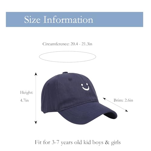 Toddler Baseball Hat Kids Boys Girls Smile Face Trucker Hat Adjustable Cute Baseball Cap for 2-8 Years3