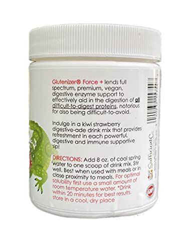 Sufficient C - Glutenizer Kiwi-Strawberry Digestive-Ade Drink Mix W/ Premium Full Spectrum Vegan Enzymes Plus 2,000 Mg. Gut Healing Vitamin C - Antacid Alternative Natural Solution --- Acid Reflux / Heart Burn Support, Ibs, Leaky Gut, Gluten & Dairy Sensitivity - Healthy Hydration & #TOP1