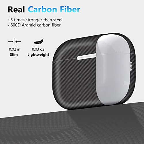For Apple Airpods Pro 2 Case Cover 2022, Carbon Fiber Designed For Airpods Pro 2Nd Generation Case With Lock Lid, Slim Thin Shockproof Protective Case, Wireless Charging Compatible With Magsafe, Black #TOP2