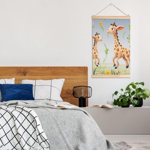 Bannière pour décoration d'intérieur girafe poster suspendu bois