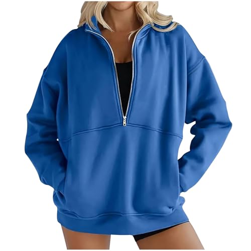 FOCLMP Womens Half Zip Sweatshirts Quarter Zip Up Hoodies Trendy