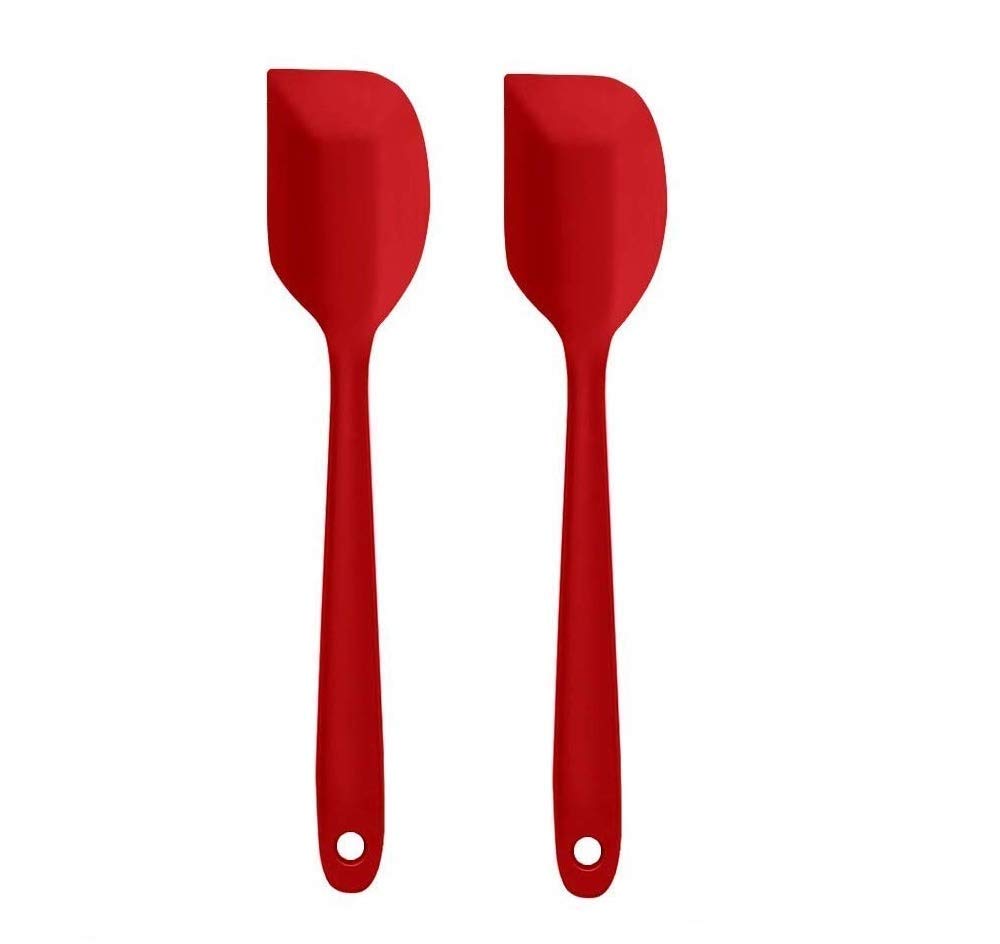 Silicone Spatulas,Heat Resistant Non-Stick Flexible Rubber Scrapers Bakeware Tool Essential Cooking Gadget Spatula Big 27cm |Pack of 2 RED