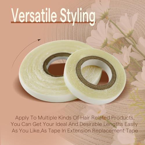 Image of Full Shine Replacement Tape Hair Extension Double Sided Tape Replacement Tapes for Hair Extension White 5 /16 inch(0.8cm)x12 Yards