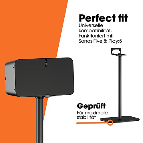 Vogel's Sound 3305 Universal Speaker Floor Stand | Max. 15 Lbs (6.5 Kg) | Height: 29.5 Inch | Also Fits Sonos Five & Play:5 | Universal Compatibility | Black | 1 Floor Stand #TOP1