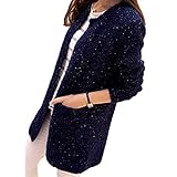 [1/2style] [ニブンノイチスタイル] カーディガン コーディガン春 秋 冬 ロング ニット トッパー レディース (紺, Ｌ)