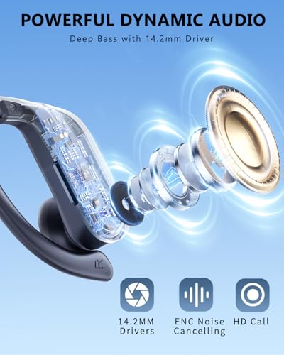 Image of Hsility Wireless Earbuds 120H Playtime Bluetooth 6.1 Ear Buds for Sports Hi-fi Stereo Headset with LED Display Charging Case Earpiece for Running Workout Audifonos Retro Black