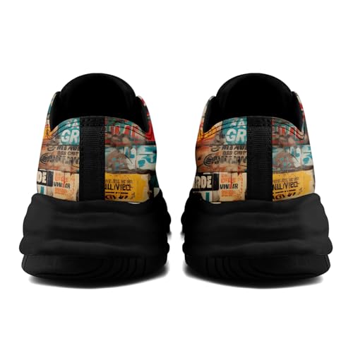 Mens Graffiti Canvas Sneakers Colorful Casual Low Top Lace-Up Canvas Shoes for Women Abstract Street Art Design3