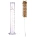 1000ml Glass Graduated Cylinder Measuring Bottle Single Metric Scale with Cleaning Brush