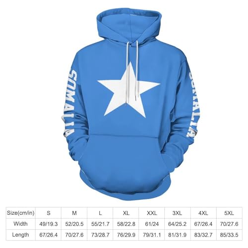 Sweat à capuche drapeau somalien pull ample bleu clair pour éviter le froid - 5