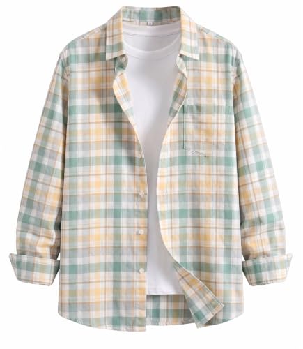 Image of Afflatus Men's Checked Casual Premium Cotton Blend Full Sleeve Regular Fit Check Shirt for Man | Stylish Checks Shirt for Casual Wear | Cotton Shirt for Men