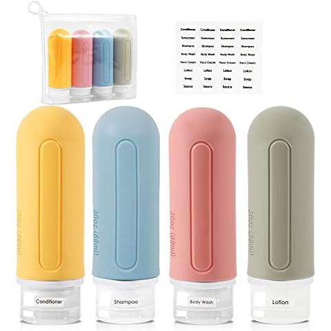Travel Bottles for Toiletries Silicone 89ml Not 100ml, TSA Approved Leakproof Travel Containers for Toiletries,Empty Refillable Small Travel Size Bottles Set for Shampoo Conditioner Travel Accessories Cover