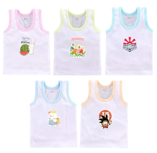 Image of Lush Plush Baby Boys Relaxed Fit White Cotton Vest | Lightweight, Breathable | Ganji | Banian | Baniyan | Kids Sando for Infant Newborn Toddler