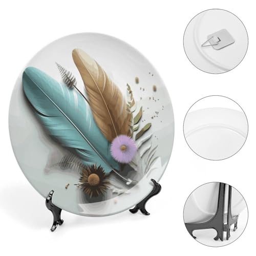 Plato decorativo de porcelana blanco de 7 pulgadas miniatura 4