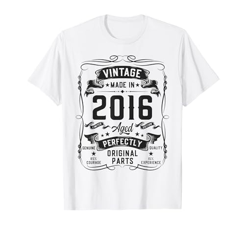 Vintage 2016 10yr 10th Birthday Gifts Boys Girls 10 Year Old T-Shirt