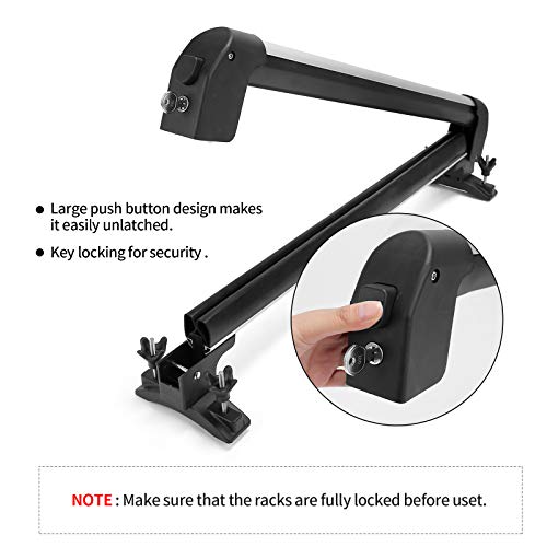 CAR DRESS Universal Car Ski Snowboard Roof Racks, 2 PCS Deluxe Ski Roof Rack Carriers Snowboard Top Holder, Lockable Fit Most Vehicles Equipped Crossbars - Thumbnail 4