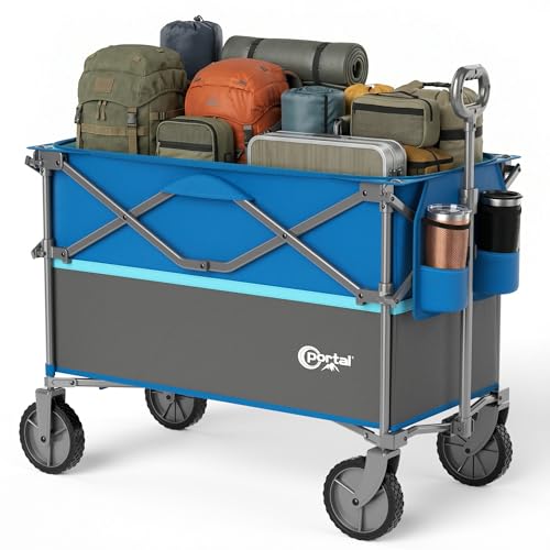 PORTAL Bollerwagen faltbar 300L XXL Große Ladefläche 120KG belastbar...