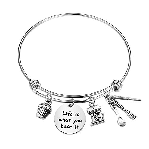 ENSIANTH Baker Gift Bake Lover Gift Life is What You Bake It Baking Gift Pastry Chef Gift Culinary Student Gifts Culinary School Graduation Gift - Main Image