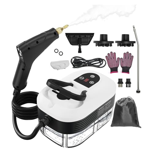 Steam Cleaner for Home, 15s Heat-Up, 1.2L Water Tank, 6-Level Adjustable Handle, Handheld Steam Cleaner for Car Detailing, Dirt, Furniture, Couch, Floor Tile, Bathroom, Bed Bugs, 9Pcs Accessories