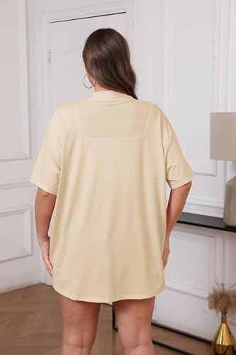 Image of IN'VOLAND Women Plus Size Lightweight Cardigan Short Sleeve Open Front Casual Summer Kimonos Cardigans with Pockets