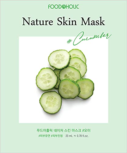 Foodaholic [ Nature Skin ] 100 Combo Pack Face Sheet Mask, Nude Sheet with Release Paper, Premium Quality Korean Facial Sheet Mask (10 x 10 Types 100 pcs