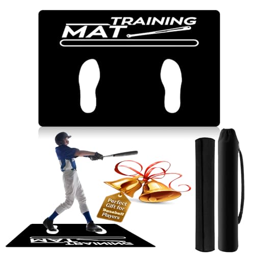 ENERACES Baseball Hitting Mat with Stance Guide - 23.6x35.4 Inch Portable Batting Mat for Baseball...