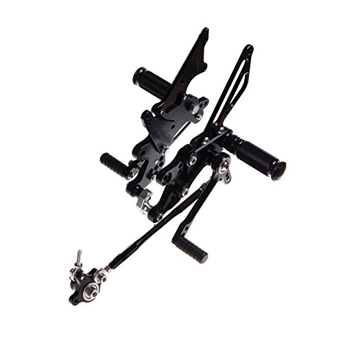 TARAZON Auminio CNC Moto Ajustables Reposapiés Estriberas de Motocicleta para CBR1000RR CBR 1000 RR 2004 2005 2006 2007 Nero