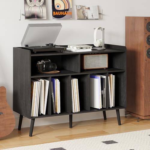 ChooChoo Record Player Stand, Turntable Stand with Vinyl Storage, Record Player Cabinet Up to...