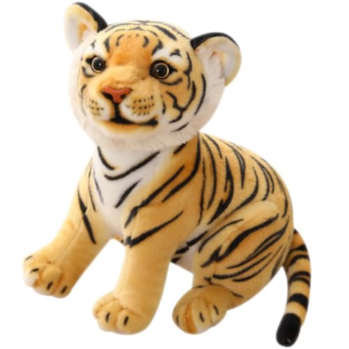 OUKEYI Tiger Plush Toy, 9 Inch Yellow Stuffed Animal,...