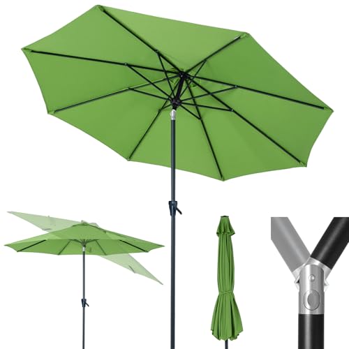 Image of Tempera Patio Market Outdoor Table Umbrella with Push Button Tilt and Crank, Large Sun Umbrella with Sturdy Pole & Fade Resistant Canopy, Easy to Set