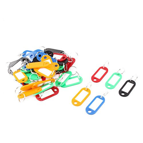 Como uxcell 50 Pcs Plastic Keychain Key ID Label Name Tags Split Ring
