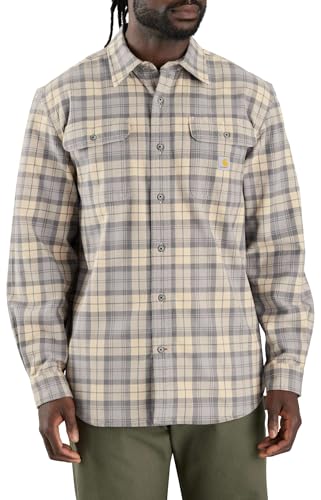 Image of Carhartt Men's Loose Fit Heavyweight Flannel Long-Sleeve Plaid Shirt