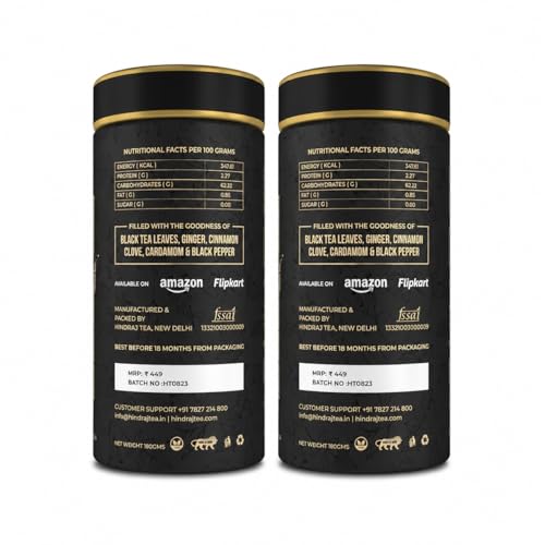 Image of Hindraj King of Spices Masala Masala Tea Loose Leaves 360 g (2 180 g) Authentic Indian Masala Chai Immunity Boosting, Strong & Spicy, 100% Natural Ingredients