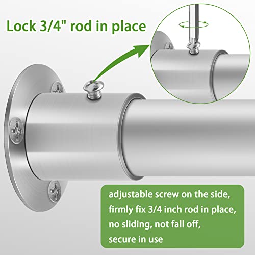 Tringle Rideau Sourcing Map Lot De 4 Supports De Tringle De Placard En Acier Inoxydable épais De 3,9 Cm De Diamètre Avec Tournevis Et Tube D'extension Pour Placard, étagère, Rideau Barre De
