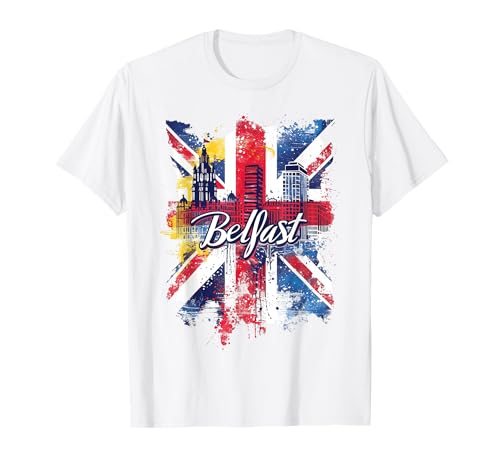 Belfast Vintage Watercolor City UK Vacation Souvenir T-Shirt