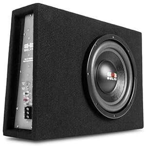 BELVA BPKG10T 600W Peak 10″ Shallow-Mount Angled Amplified Loaded Subwoofer Enclosure