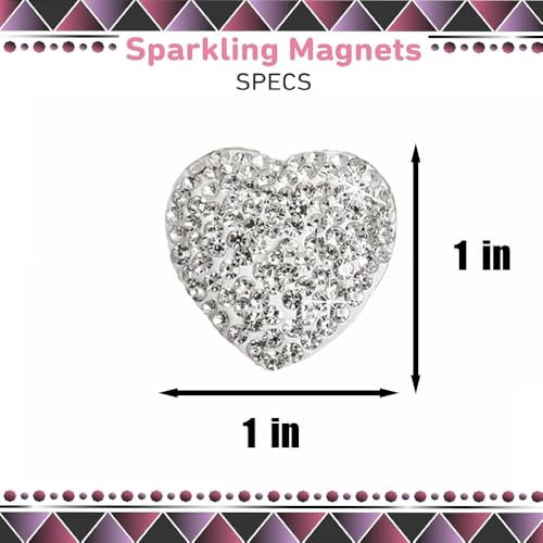 4Pcs Imanes de Refrigerador Corazón Brillantes con Diamantes miniatura 6