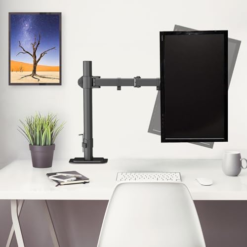 Image of Suptek Single LED LCD Monitor Desk Mount Heavy Duty Fully Adjustable Stand for 1 / One Screen up to 27 inch (MD6421)