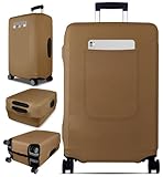 Slohif Luggage Cover for Suitcase Tsa Approved Protector - Luggage Sleeve Suit Case Cover Travel Stretch Large Baggage Case Protective Washable Fit 21-23 Inch Brown
