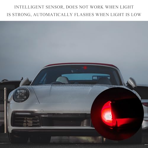 Image of Wevdn Car Solar Power Simulated Dummy Alarm, Anti-Theft Solar LED Warning Light with USB Charger Port, Vehicle Simulated Flashing Security Fake Lamp Alarm Device, Car Accessories (Red)