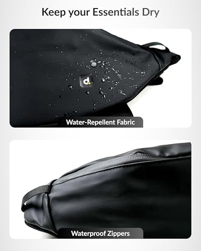 Image of Destinio Waist Bag for Man Woman - Water Repellent Fabric, Waterproof Zippers & Back Pocket - Large Travel Waist Pouch, Fanny Pack, Belt & Hip Bag for Hiking - Black