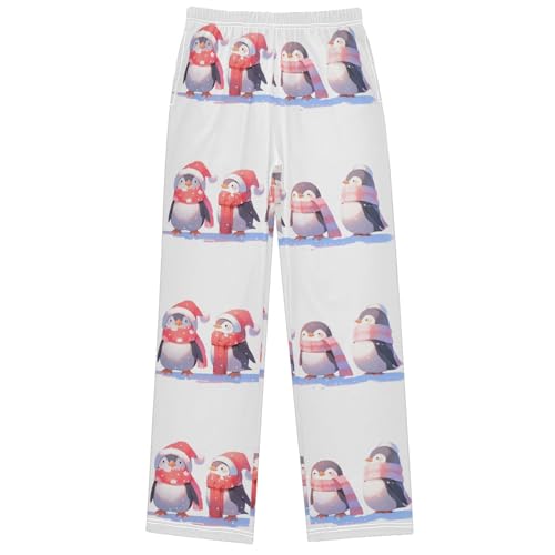 Boy's Pants Four Cute Penguin Scarf Jogger Pants Elastic Waist Long Bottoms Trousers with Pockets 6-14 Years