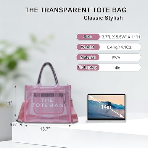Image of Clear Tote Bag Stadium Events Large Clear Purse for Women Transparent Crossbody Bag for Concert,Work,Beach,Sport