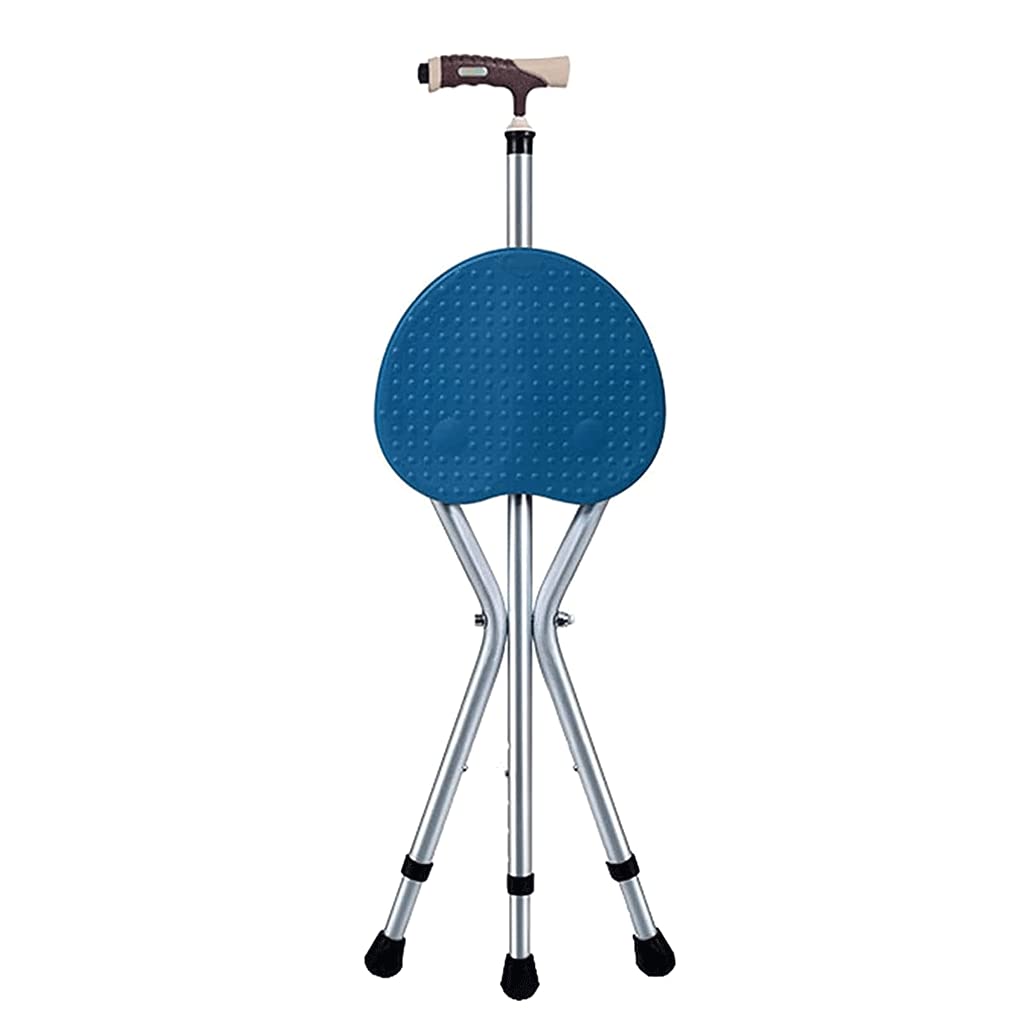 MRKU Muletas para Personas Mayores, Bastones de Aluminio Plegables con Asiento, Bastones retráctiles de Altura Ajustable Que Pueden soportar 200 kg