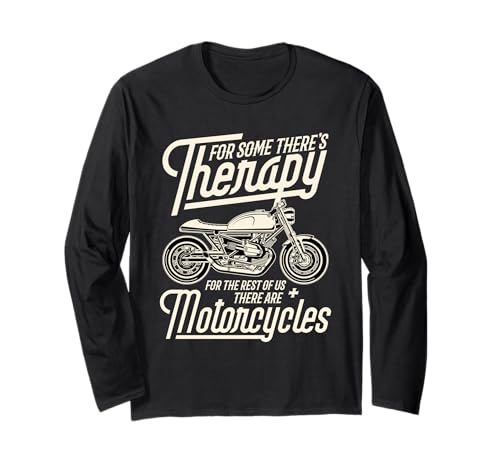 Funny Motorcycle Rider Therapy - Vintage Biker Gift Long Sleeve T-Shirt