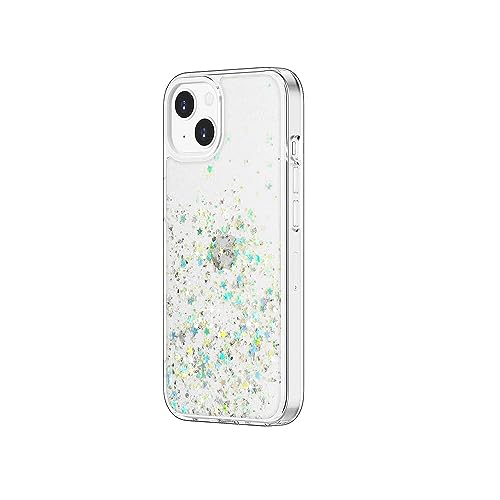 SLuB iPhone 15 Plus ケース【キラキラ星】アイフォン 15 Plus 用 カバー 防水 TPU 携帯電話 ケース あいふぉん 15 Plus スマホケース 完全保護 ソフトフレーム 携帯カバー ワイヤレス充電対応(クリア iPhone 1
