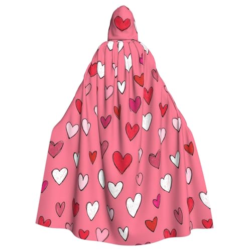 Cape à capuche cœurs roses adulte pour déguisement et soirée à thème